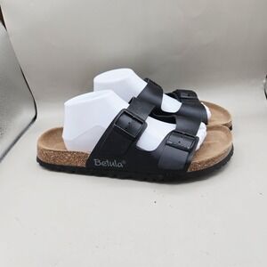 Birkenstock Betula Black Leather Two Strap Sandals Men 10.5-11 EU 44 Excellent